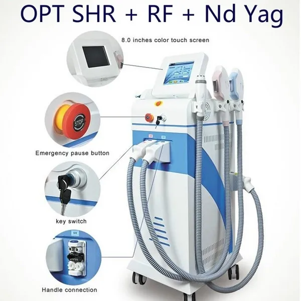 4 en 1 Nd Yag 360 Magneto hr RF Machines d'épilation indolores Dispositif de rajeunissement de la peau Ance Ipl Care Gcwf # 012