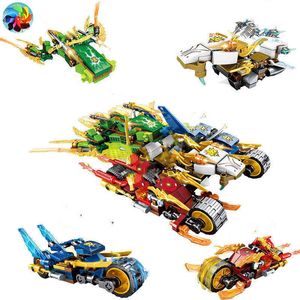 4 EN 1 Ninja Moteur Moto Modèle Chiffres Blocs de Construction Enfants Jouets Briques Cadeau pour Enfants Garçons G220214