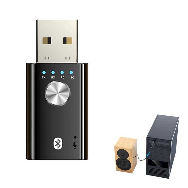 Receptor y transmisor de Audio 4 en 1, Usb, compatible con Bluetooth 5,1, Wi-Fi, Aux, conector de 3,5mm para Pc, Tv, adaptador inalámbrico para coche, tarjeta de sonido externa