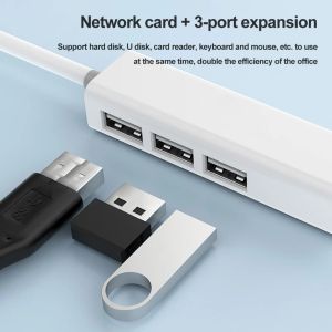 4 en 1 USB Type C à RJ45 LAN Network Carte 4 Port USB2.0 Adaptateur Splitter de carte Ethernet USB2.0