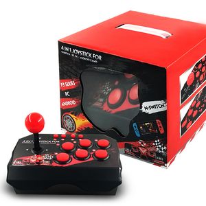 Mando de juego con cable USB 4 en 1, estación de recreativos Retro, consola de juegos TURBO, controlador de lucha basculante para PS3, Switch, PC, Android TV