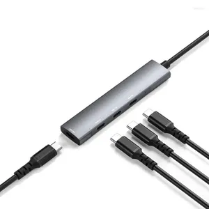 4-en-1 USB3.0/Type-C Universal Hub 5Gbps, ambos admiten datos de enchufación de doble cara USB-C Ultra delgada para MacBooks/portátiles