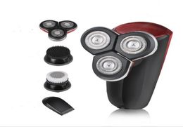 Tondeuse à barbe lavable 4 en 1, kit de toilettage pour homme tête nue, rasoir électrique 3D, tête de crâne, machine de coupe de cheveux auto-rasée2946269