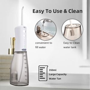 4-in-1 waterflosser voor tanden, draadloze waterflossers monddouche met doe-het-zelf-modus 4 jettips, tandenflosser, draagbaar en oplaadbaar voor reizen, mondverzorging