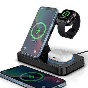 4 In 1 draadloze lader Stand Fast Charging Dock Station voor Apple Samsung Watch Iwatch 8 7 AirPods Pro iPhone 14 13 12