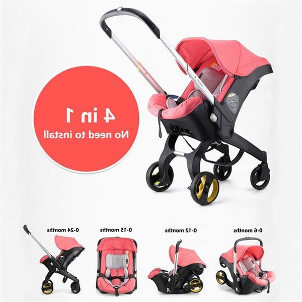 4 In1 siège auto poussette nouveau-né landau couffin Wagan Portable pliant système de voyage avec poussettes 5 cadeaux 198w