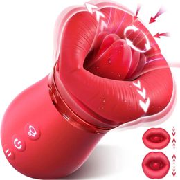 4 IN1 Boca Chupando Vibrador Rosa Juguete Sexual 10 Lengua Lamiendo Adultos Juguetes Anales Clítoris Pezón G Punto Vibradores Parejas Femeninas 240227