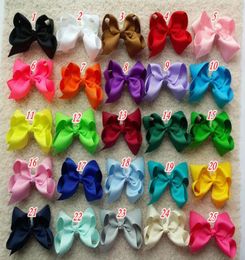 4 pulgadas 160 PCSLOT Bowknot Girl Bow Bow Bow Bows Bows Bows Baby Hair Bows Grosgrain Cirbon Bebo de cocodrilo Doble Alligator en STOC9721036