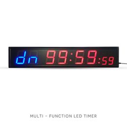Intervalo de reloj electrónico multifuncional grande de 4 pulgadas y 8 dígitos LED reloj de pared de gimnasio temporizador entrenamiento deportivo cronómetro LED digital temporizador de control remoto