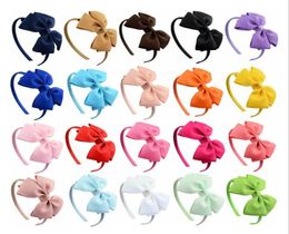4 pouces Baby Girls Ribbon Bow Bands Hairs Princess Boutique Grosgrain Hair Accessories Fille Plastique Bandons Double Bows Hair Sticks6529051