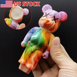 4 pulgadas Bong el silicón enojado oso pipa de la mano que fuma el cuenco de la pipa de la mano los tubos de mano coleccionables coloridos