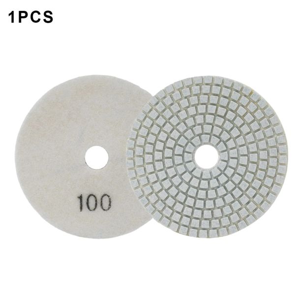 Tampons de polissage en diamant de 4 pouces Kit humide / sec pour en granit Stone Concrete Marble Polissing Utiliser les disques de broyage Set Power Tools