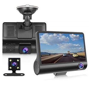 4 pulgadas Full HD Car DVR Dash Camera 1080 3 lentes Cámara Car-Dvr con espejo retrovisor Dash-Cam Night-Vision View Video Recorder