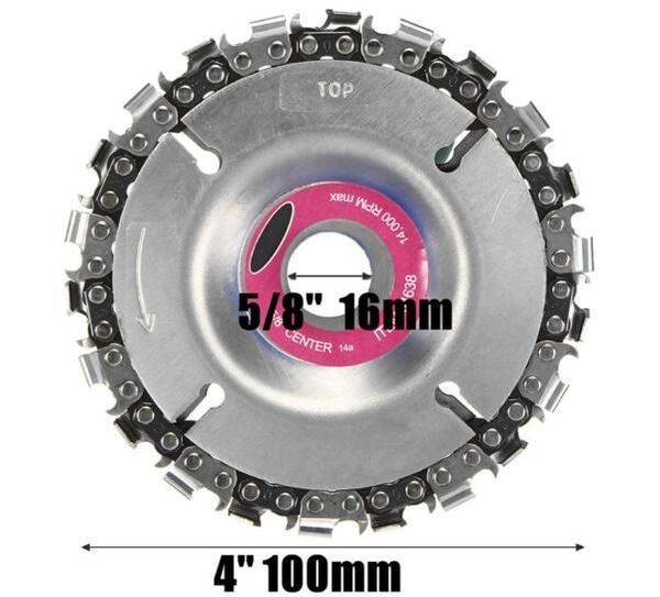 Disque de meulage et chaîne de 4 pouces, ensemble de chaînes à coupe Fine de 22 dents, disque de sculpture sur bois pour meuleuse d'angle 100/115, outils de lame de scie circulaire