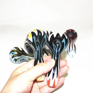 Tuyau sec en verre de 4 pouces sherlock main coup eau bong fumée Blunt bubbler pipes mélanger la couleur