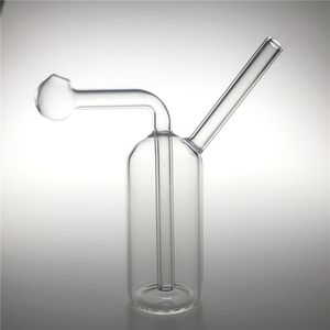 4 inch mini -glazen olie -brander Bongwaterpijp met dikke waterpijpen Pyrex Recycler Hand Dab Bongs voor het roken van kleine rig pijpen