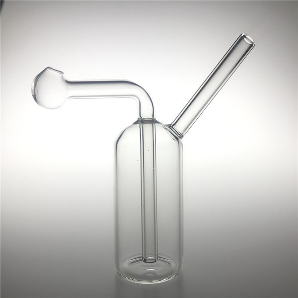 Mini quemador de aceite de vidrio de 4 pulgadas tubería de agua de bong con pyrex pyrex reciclador bongs para fumar tuberías de plataforma pequeñas