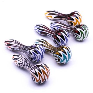 4 pouces coloré 6 couleurs bande tuyaux d'eau en verre épais tuyaux de brûleur à mazout en verre pyrex tuyau de brûleur à mazout en verre