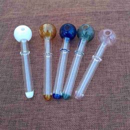 4 pulgadas de vidrio Pyrex Oil Burner Pipes Mini Colorful Glass Pipes Straight Tube Smoking Hand Pipes SW14