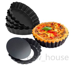 Mini moldes para tartas de 4 pulgadas con fondo extraíble, moldes antiadherentes cuadrados de Metal con forma redonda para tarta de manzana