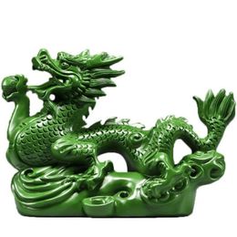 Statua cinese del drago Feng Shui in legno da 4 pollici per la decorazione del tavolo della casa dell'ufficio Fortune 2024 ornamenti della decorazione di anno 231226