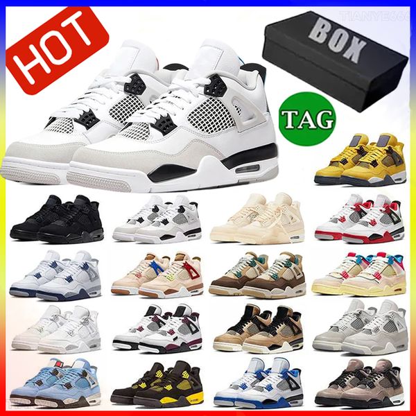 4S Basketball Shoes 4 Black Cat J4 Trainers Sneakers Pink Oeo Red Thunder Cement Militar Milip Cool Gray Mujeres Al aire libre Jumpman Sports Top Regals para hombre Dhgate