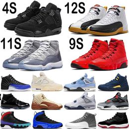 4 Jumpman 12 Chaussures de basket-ball pour hommes 11 Cool Grey 4s Black Cat 9 Hyper Royal University Blue Unc Silver Toe Bred Starfish Fire Red Sports