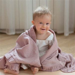 4 couches Swaddle Blanket Baby s born Muslin Organic Cotton Literie Diaper Pography Props 211105
