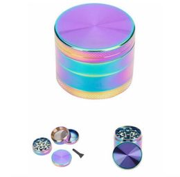 4 lagen 40 mm Dazzle Color Tobacco Crushers Grinders Ice Blue Metal Zink Alloy Herb Minder Rainbow Smoking Accessories LLA5533642166