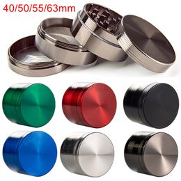 Molinillos de hierba seca de 4 capas 40 mm 50 mm 55 mm 63 mm Trituradora Metal Aleación de zinc Molinillo de tabaco Accesorios para fumar Logotipo personalizado OEM aceptado