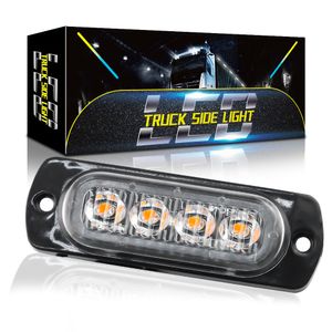 4 LED Flash estroboscópico barra de luz coche camión lámpara de advertencia de peligro urgente parrilla desglose 12-24V ámbar amarillo blanco luces de emergencia de tráfico