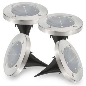 4LED Lampes solaires Lampes de sol extérieures, éclairage de paysage de jardin de chemin résistant à l'eau pour la voie de pelouse d'allée de cour