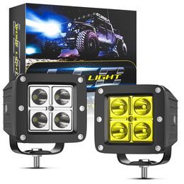 4 LED Werklamp 12W Spot Off Road Rijden Werklampen Kit-2 voor Vrachtwagen Auto ATV SUV ATV UAZ Moto Mistlamp