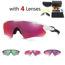 4 Lens Sport Outdoor Fietsen Zonnebril UV400 Gepolariseerde Len MTB Fietsbril Mannen Vrouwen EV Rijden Zonnebril Gloednieuwe O9001 Runn197w