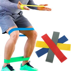 4 niveaus weerstandsbanden yoga riem elastische rubberen gym sterkte training strekkende riemen