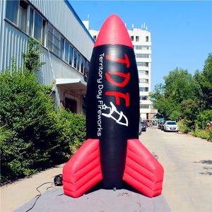 Modèle de fusée à ballon gonflable géant de 4 m de haut, avec souffleur, pour décoration d'événements sur scène en boîte de nuit 2023
