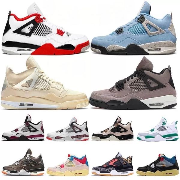 4 hombres zapatos de baloncesto diseñador cemento rojo 4s jumpman trueno pino verde espuma de mar vela militar gato negro universidad azul fresco gris brillo zapatillas de deporte tamaño grande 13