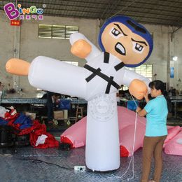 4 mètres gonflables Taekwondo Kung Fu Young Man Modèle gonflable Mall Shopping Event Sports Modèle de décoration gonflable