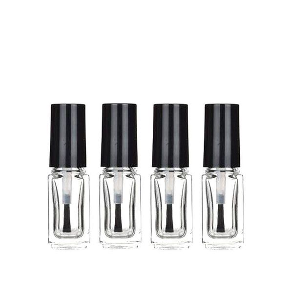 Bouteilles de vernis à ongles vides de 4 ml, bouteilles transparentes de forme carrée avec capuchon de brosse pour cosmétiques DIY Nxtec