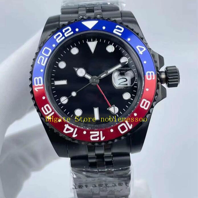 4 модели мужчины Автоматические часы Мужские 40 -мм синий керамическая рамка стальной браслет All Black DLC PVD Sport Mens 2813 Движение механические часы