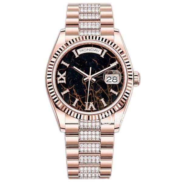 4 modelo Reloj para hombre Alta calidad 118235 36 mm Reloj para mujer Banda de diamantes Cristal de zafiro Reloj deportivo Asia 2813 Movimiento Mecánico Automático m128235-0041 Reloj para hombre