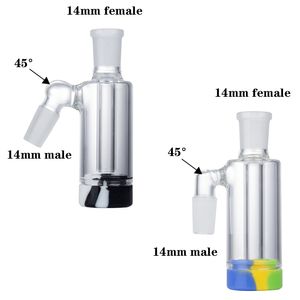 4 Modellen 14 Mm Man-vrouw Asvanger Glas Water Bong Tool Pijp Accessoire Met Willekeurige Kleur Silicon pot