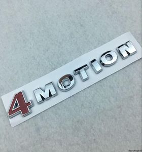 4 Motion 4Motion Red Chrome Car Emblème arrière Emblem pour Passat Touareg Golf Polo Tiguan Jetta Car Batte de coffre Sticke6450460