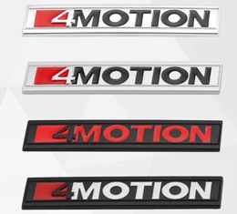 4 MOTION 4motion Red & Chrome Rear Emblem Decal For PASSAT Touareg GOLF Polo Tiguan Jetta Car Boot Trunk Badge Sticker