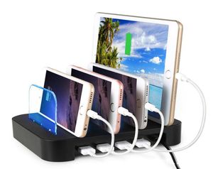 4 Multi Ports Universal Detachable USB -oplaadstation Standhouder Desktoplader voor mobiele telefoon Tablet EU US PLAG5656742