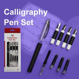 Support d'extension de stylo plume de calligraphie à 4 plumes avec 3 pièces d'encre pour stylos d'écriture cartouche boîte-cadeau fournitures de papeterie de bureau 240117