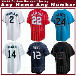 4 Nick Fortes 2 Jazz Chisholm Jr. Baseball Jersey Bryan de la Cruz Jorge Soler Luis Arraez Sandy Alcantara Avisail Garcia Marlins Jesus Sanchez Jon Berti Garrett Cooper