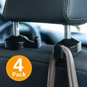 4 PACK voiture appuie-tête crochets véhicule universel voiture organisateur voiture siège arrière appui-tête cintre support crochet pour sac sac à main tissu Grocery2009