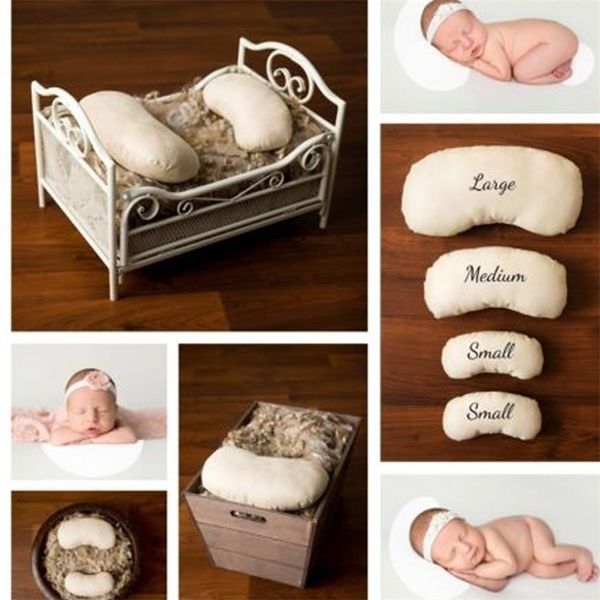 4 Pack Set born Pography Props Posing Beans Pillows Baby fotografia accessoires Sets Pea Pillow Filled Polyester 220816
