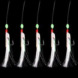 4 packs/20 stcs makreel Feather Hooks Sea Boat Fishing Lures Rigs